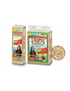 JRS Chipsi Strawberry - обезпаразитен и обезпрашен талаш с аромат на ягоди 60 литра