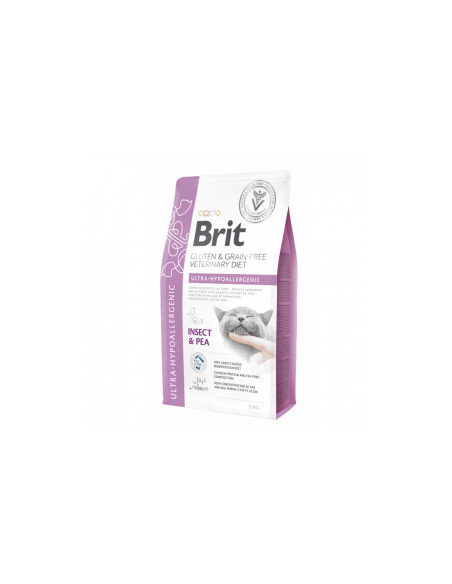Πълнoцeннa, хипоалергенна cyxa xpaнa Brit GF Veterinary Diets Cat Ultra-hypoallergenic за котки с различни непоносимости, дер