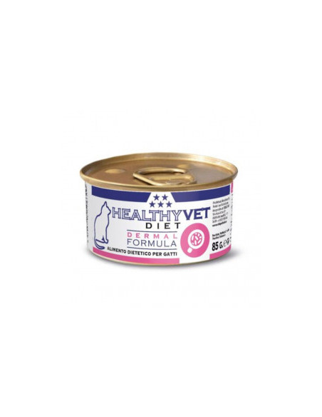 Консервирана котешка храна HEALTHYVET DIET CAT dermal formula за котки с дерматологични, кожни проблеми