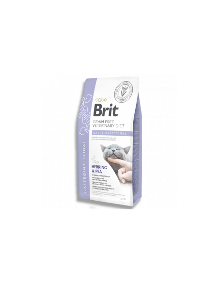 Пълноценна,суха храна Brit Veterinary Diets Gastrointestinal за котки с храносмилателни разстройства с Херинга и грах, БЕЗ ЗЪ