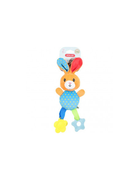 Екологична плюшена играчка за малки кученца ZOLUX Puppy RIO Rabbit зайче с гризалки за зъбки