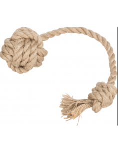 Кучешка играчка Trixie Rope with ball - въже за дърпане с топка 33 см.
