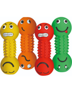 Латексова играчка за кучeта Trixie Smiley dumbbell гиричка с лице с мек пълнеж