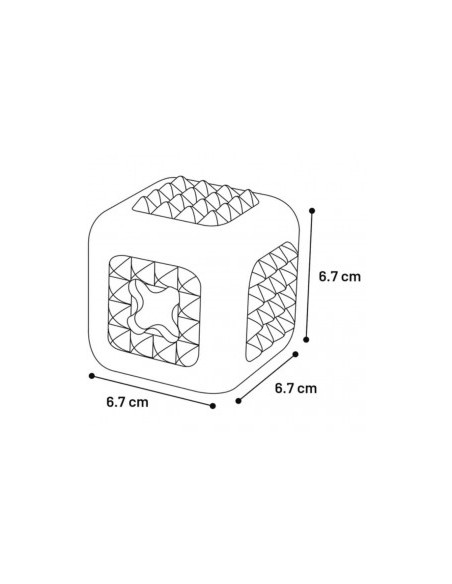 Играчка за куче Flamingo DINA CUBE MINT 7 см - зелен куб с аромат на мента, дентална играчка