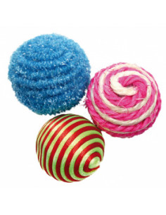 Играчка за коте PET NOVA комплект от 3 плетени топки 4 см.