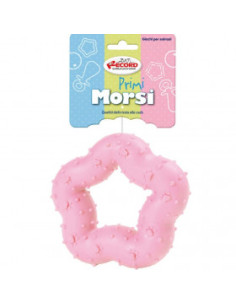 Гумена играчка за зъбки звезда 9 см. Record розов 6271.2
