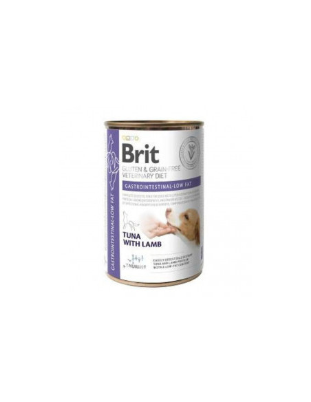 Пълноценна консервирана храна Brit Veterinary Diets Gastrointestinal-Low Fat за кучета с храносмилателни разстройства с Риба 