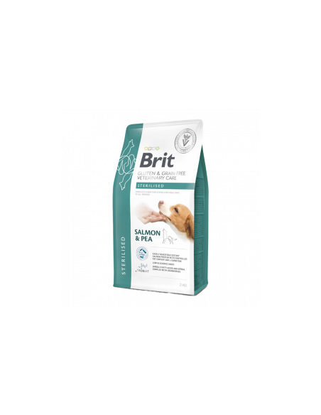 Пълноценна, суха храна Brit GF Veterinary Care Dog Sterilised за кастрирани кучета, БЕЗ ЗЪРНЕНИ КУЛТУРИ, със сьомга и грах