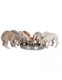 Метална купа с изпъкнала вътрешна част Trixie Junior Puppy Bowl подходяща за малки кученца