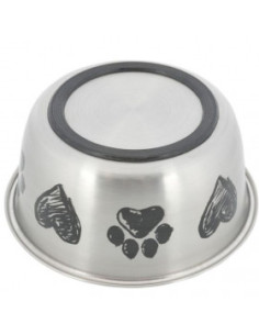Купа от неръждаема стомана Trixie Bowl с дизайн сърца и лапички