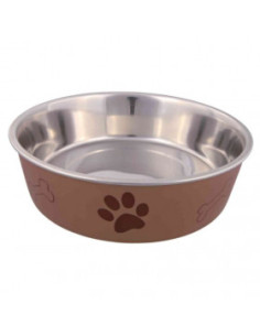 Купа от неръждаема стомана Trixie Bowl с дизайн на лапички и кокалче