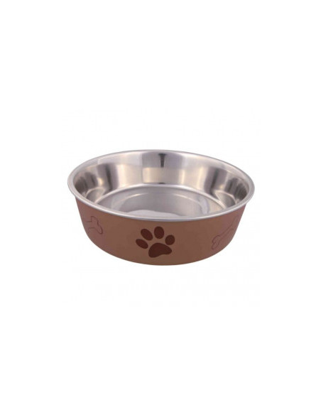 Купа от неръждаема стомана Trixie Bowl с дизайн на лапички и кокалче