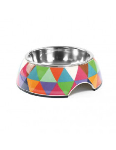Метална купа Record Crystal steel dog bowl дизайн с многоцветни триъгълници
