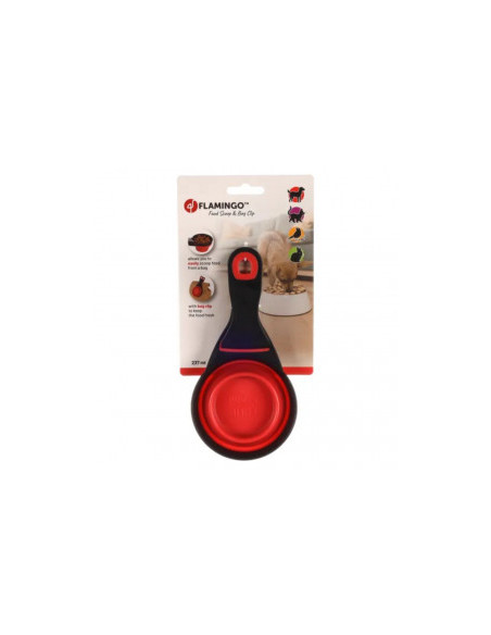2 в 1 Мерителна чашка и щипка за храна FLAMINGO FOOD SCOOP WITH BAG CLIP