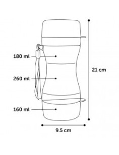 Транспортна бутилка за вода Flamingo 2 IN 1 TRAVEL 9,5 x 8,5 x 21 см + купа за кучета