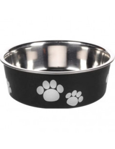 Черна метална купа Flamingo KENA BLACK - със сребърни лапички и противоплъзгаща основа