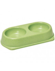 Двойна купа за храна и вода Record Bamboo- 0,450 мл, изработена от натурални бамбукови фибри