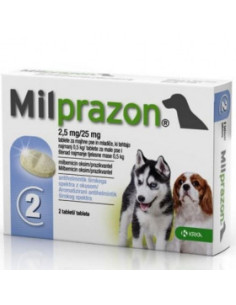 Milprazon - 2 таблетки х 2,5мг/25мг - за кучета с тегло най-малко 0.5 кг