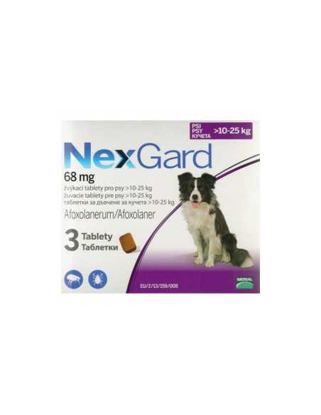 NexGard - вкусна защита от бълхи и кърлежи, за кучета с тегло от 10 до 25 килограма