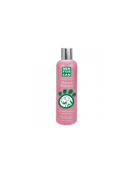 Шампоан за кучета MEN FOR SAN Conditioner Shampoo 2в1 с добавен балсам за лесно разресване и обем , с аромат на ягода
