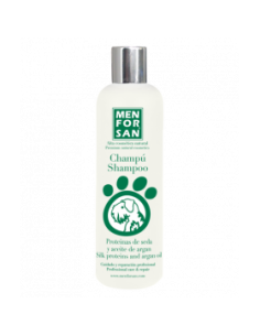Шампоан за кучета MEN FOR SAN Silk с копринени протеини и арганово масло, за блясък и мекота на козината