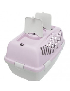 Транспортна клетка Trixie Capri 2 Transport box подходяща за котки и малки породи кучета до 6 кг в светлолилав цвят
