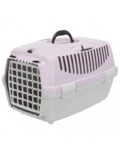 Транспортна клетка Trixie Capri 1 Transport box подходяща за котки и малки породи кучета до 6 кг в светлолилав цвят