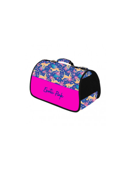 Транспортна чанта CAZO Pet Carrier Exotic Pink Blue в цветен принт 30 × 40 × 24cm