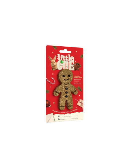 Kоледно лакомство Little One Meadow grass man Christmas treat-toy с ливадна трева и горски плодове, играчка за морски свинчет