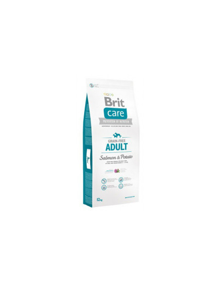 Супер премиум суха храна за кучета от малки и средни породи Brit Care Dog Grain-free Adult, Skin and Coat БЕЗ ЗЪРНО, със сьом