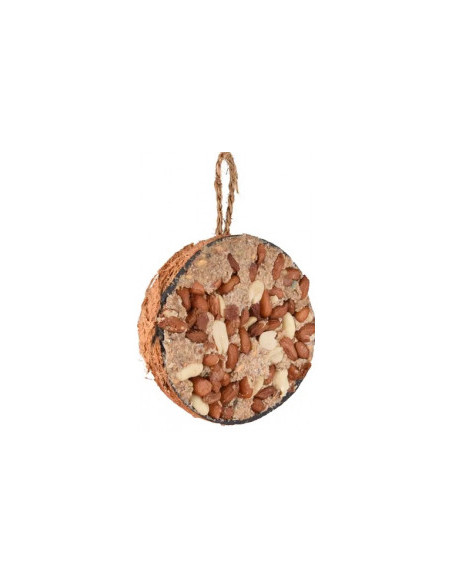 Кокосова хранилка за птици Flamingo COCONUT FEEDER - с пълнеж фъстъци 200г