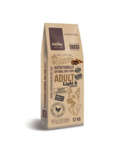 Супер премиум храна Puffins Light-Senior - за възрастни кучета, склонни към напълняване, със 76- прясно месо годно за човешка