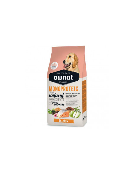Натурална суха храна Ownat Classic Monoprotein Salmon с прясна сьомга, монопротеинна , за кучета от всички породи