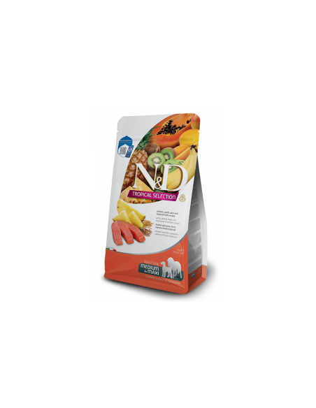 N-D DOG TROPICAL SELECTION SALMON ADULT MED/MAX - Суха храна за кучета над 1 година от средните и едри породи, със сьомга, сп
