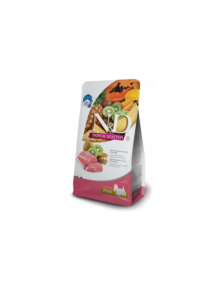 N-D DOG TROPICAL SELECTION PORK ADULT MINI - Суха храна за кучета над 1 година от дребните породи, със свинско, спелта, овес 