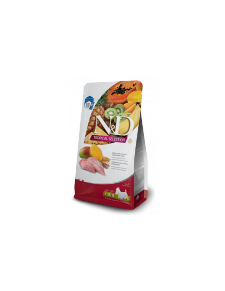 N-D DOG TROPICAL SELECTION CHICKEN ADULT MINI - Суха храна за кучета над 1 година от дребните породи, с пилешко, спелта, овес