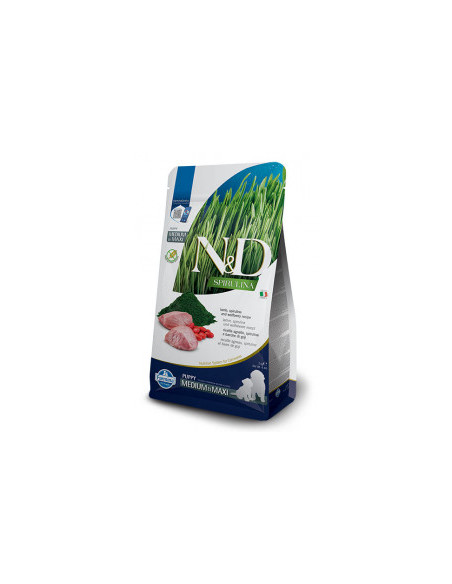 N-D SPIRULINA DOG LAMB - WOLFBERRY PUPPY MEDIUM - MAXI - пълноценна храна със спирулина за подрастващи кученца от средните и 