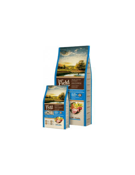 Пълноценна суха храна за кучета с висока физическа активност Sams Field Dog Fresh Chicken and Potato POWER с 70- пилешко месо