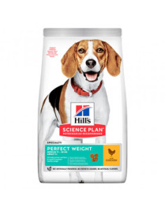 Hills - Science Plan Perfect Weight Medium Adult - пълноценна храна с пилешко за кучета от средните породи с наднормено тегло