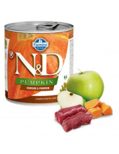 Консерва за кучета N-D DOG VENISON-PUMPKIN - с еленско и тиква