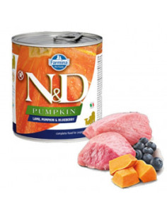 Консерва за кучета N-D DOG LAMB PUMPKIN-BLUEBERRY - с агне,тиква и боровинки