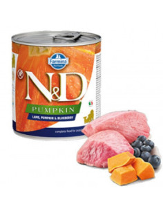 Консерва за кучета N-D DOG Puppy LAMB PUMPKIN-BLUEBERRY - за малки кученца с агне,тиква и боровинки
