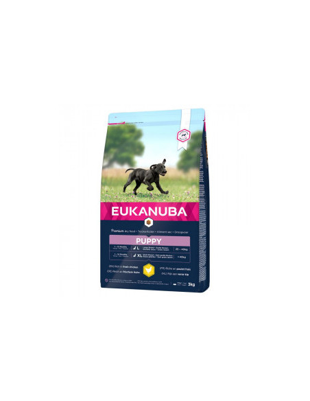 Пълноценна суха храна Eukanuba Puppy Large Breed [НОВА, ПОДОБРЕНА ФОРМУЛА]- пълноценна суха храна богата на прясно пилешко и 