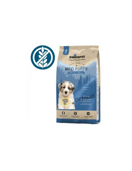 CHICOPEE Classic Nature Puppy Maxi - суха храна за кученца от едрите породи на възраст до 12 месеца с птиче месо и просо 15 к