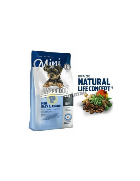 Happy Dog Fit - Vital Mini Puppy - пълноценна суха храна с пилешко, агнешко и морска риба, за мини кучета и малки породи до 1