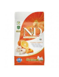 Суха храна БЕЗ глутен N-D ADULT MINI PUMPKIN за пораснали кучета от малките породи, с риба треска, риба и портокал