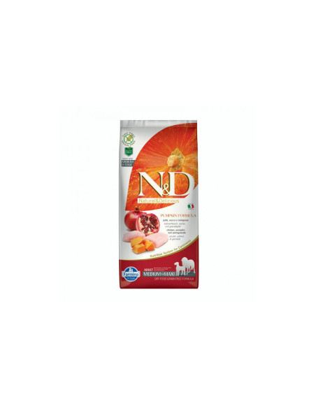 N-D Pumpkin Adult Medium and Maxi Chicken-Pomegran за пораснали кучета от средните и големи породи с пилешко месо, тиква и на