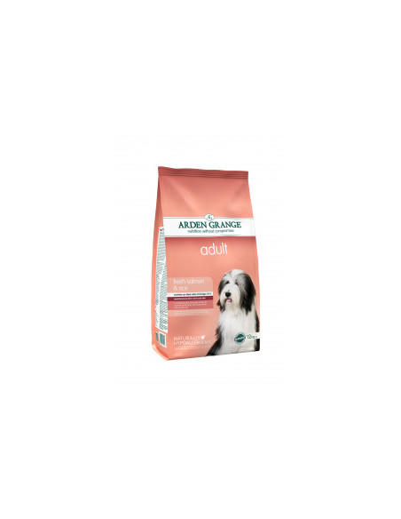 Суха храна за пораснали кучета от всеки размер и порода Arden Grange Adult Formulas със сьомга за чувствителен стомах и подоб