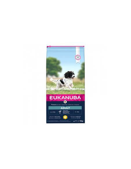 Eukanuba Adult Medium Breed Normal Activity [НОВА, ПОДОБРЕНА ФОРМУЛА]- пълноценна суха храна богата на прясно пилешко и пуешк