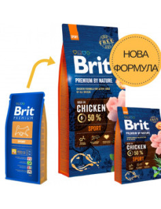 Суха храна за активни кучета Brit Premium Sport BY NATURE [ НОВА, ПОДОБРЕНА ФОРМУЛА ] с 50- прясно пилешко месо